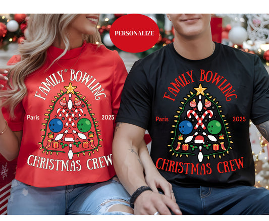 Personalized Bowling Christmas Family Shirts - Unisex - Bowling Christmas Sweatshirt Tshirt