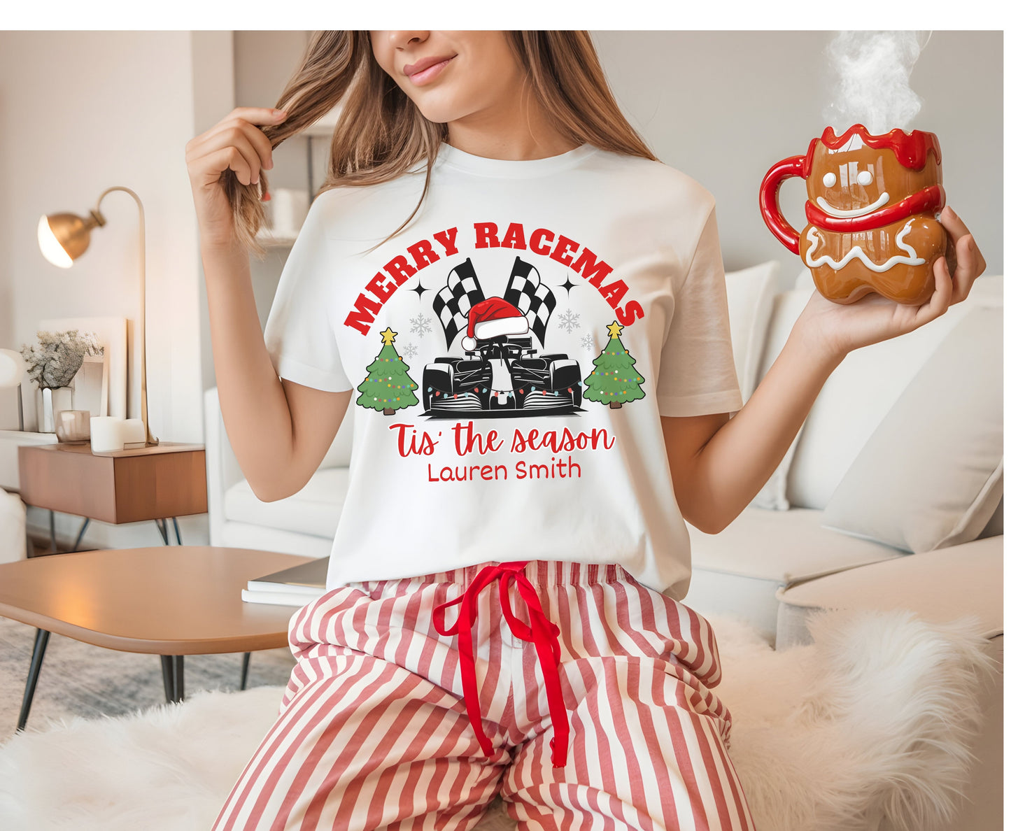 Personalized Christmas F1 Racing Crew Tee Sweatshirt - Unisex Custom Xmas Formula 1 Jumpers