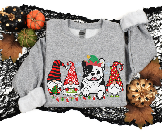 Frenchie Bulldog Winter Sweatshirt, Christmas Elf Gnome Lover Shirt, Frenchie Mom-Dad Hoodie Sweater gifts for Dog owner dog lovers tshirt