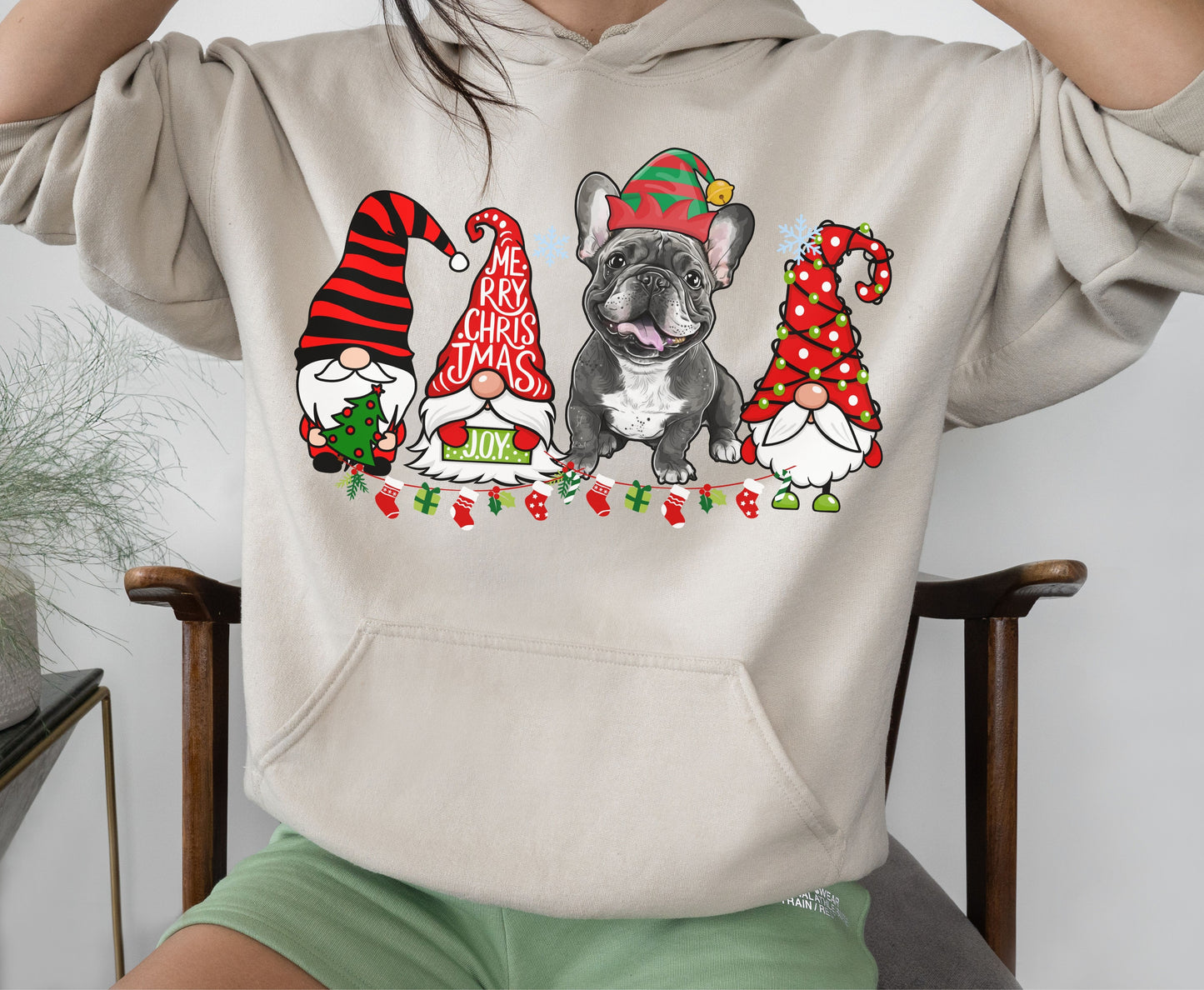 Frenchie Dog Breed Christmas Tee Jumper -  French Bulldog Dog mom dad Xmas Unisex Shirts