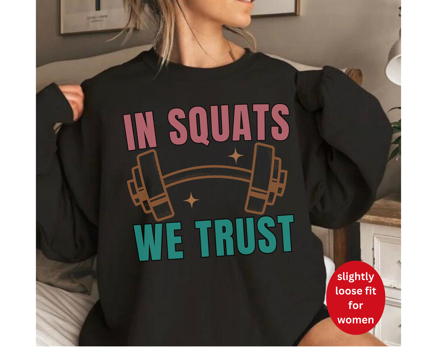 Funny gym Shirt In Squats we trust | Workout Pump Cover for Men Women Gym Tshirt Hoodie