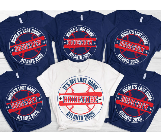 Custom Last game day baseball themed Unisex Bachelorette Sweatshirt Tshirt