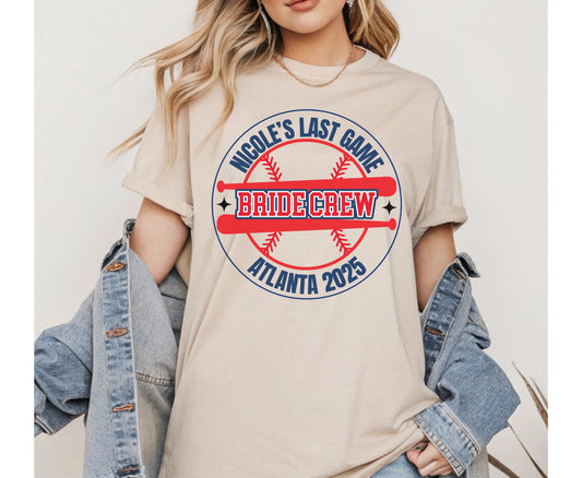 Custom Last game day baseball themed Unisex Bachelorette Sweatshirt Tshirt
