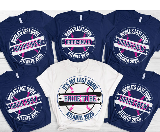 Custom Last game day baseball themed Unisex Bachelorette Sweatshirt Tshirt