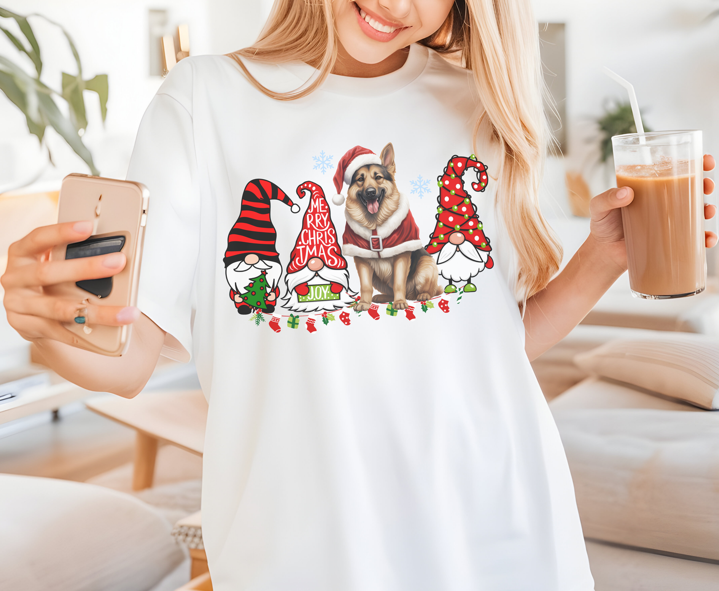 German Shepherd Winter Sweatshirt Christmas Elf Gnome Lover Shirt German Shepherd Mom-Dad Hoodie Sweater gift for Dog owner dog lover tshirt