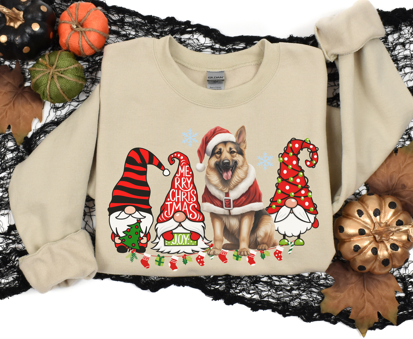 German Shepherd Winter Sweatshirt Christmas Elf Gnome Lover Shirt German Shepherd Mom-Dad Hoodie Sweater gift for Dog owner dog lover tshirt