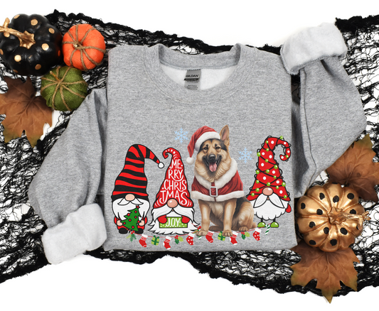 German Shepherd Winter Sweatshirt Christmas Elf Gnome Lover Shirt German Shepherd Mom-Dad Hoodie Sweater gift for Dog owner dog lover tshirt