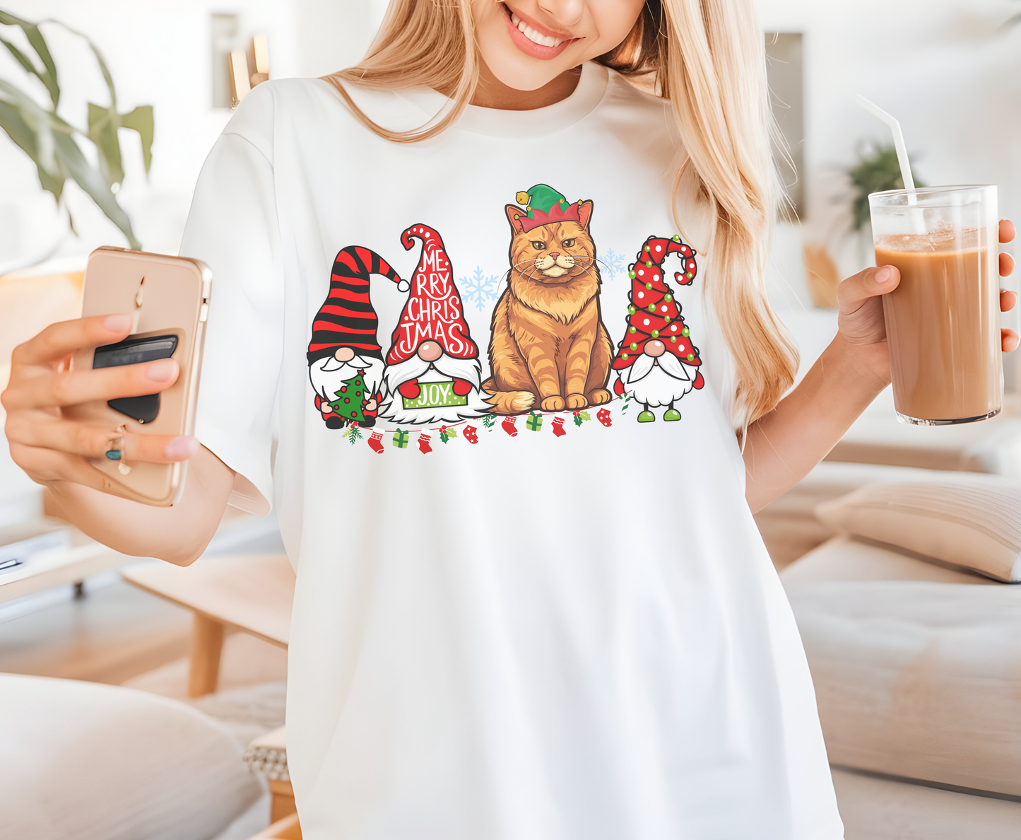 Colorful christmas top for cat owner, cat lover cat mom cat dad shirts gifts for xmas winter crewneck for men for women