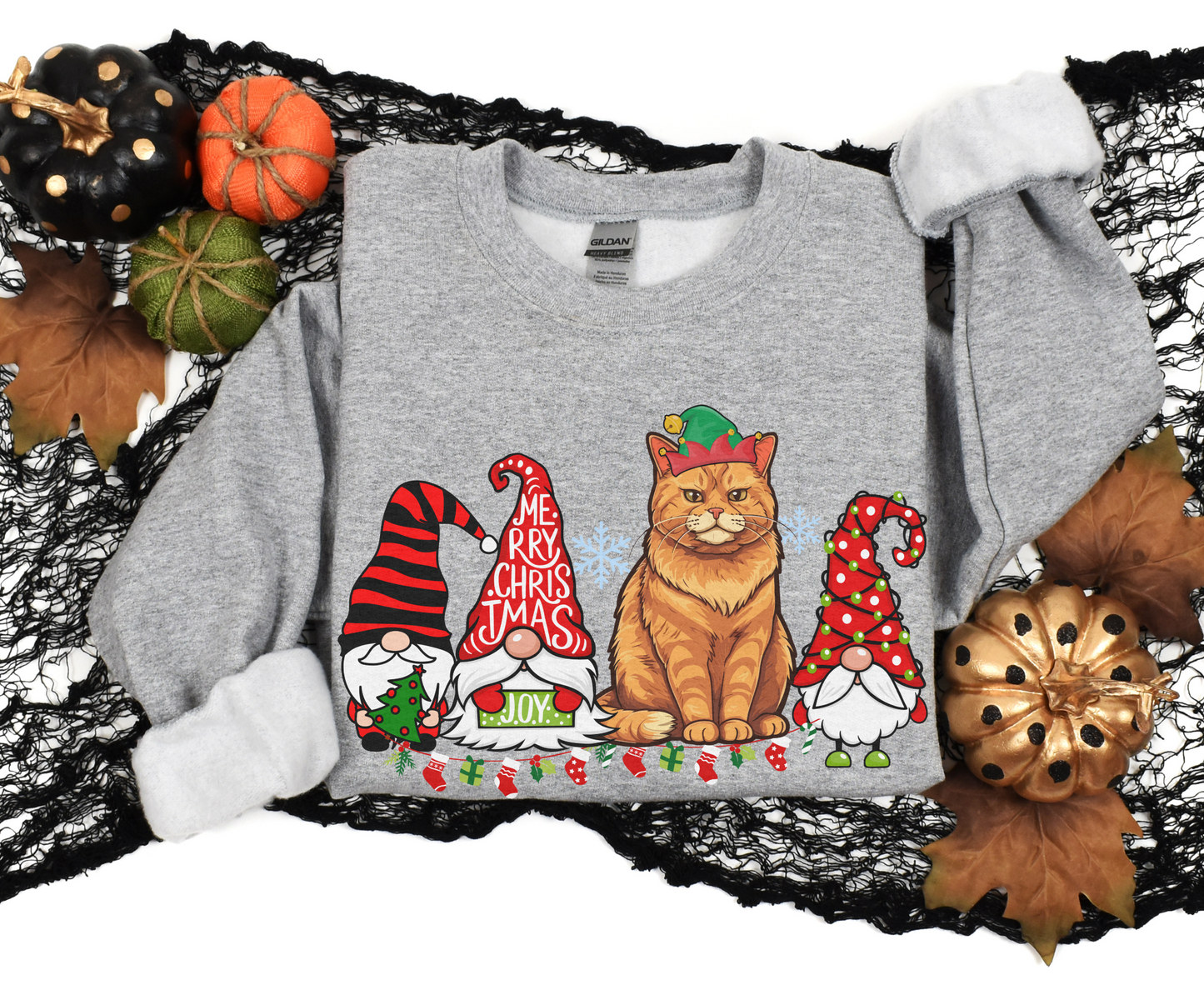 Colorful christmas top for cat owner, cat lover cat mom cat dad shirts gifts for xmas winter crewneck for men for women