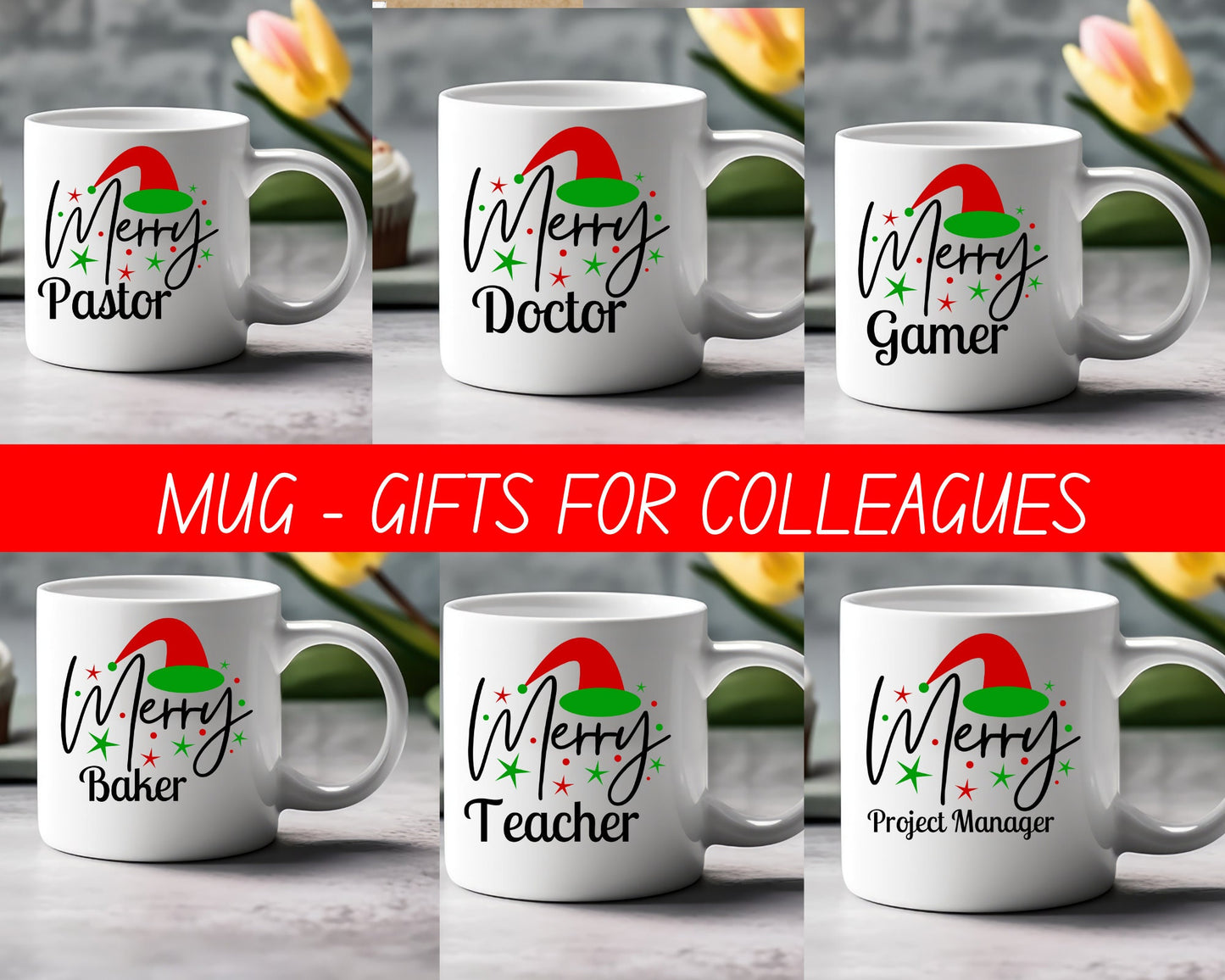 Personalised Christmas mug for Nurse, Doctor, Teacher, Dentist, Pastor, Lawyer, PM, End of the year gift, Christmas Gift for work Colleagues