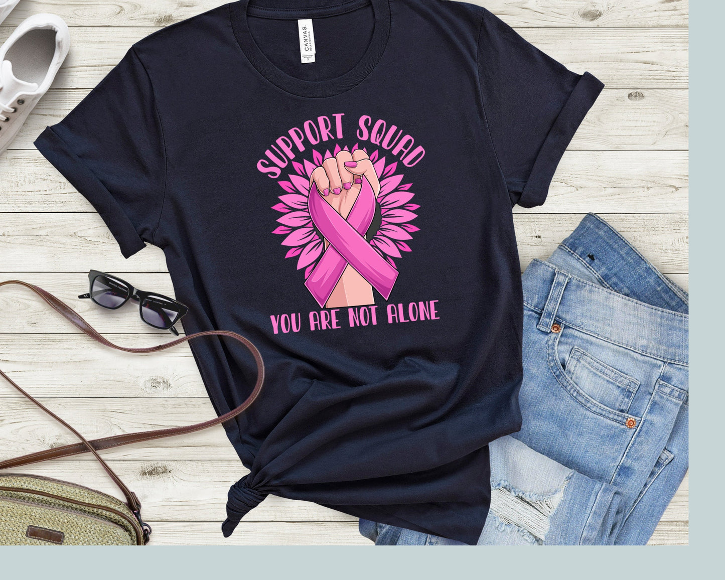 Breast Cancer Support Squad T Shirt, Cancer Awareness T-shirt Custom Team Cancer Tshirt Cancer Support Family Shirt Awareness Gift Shirts