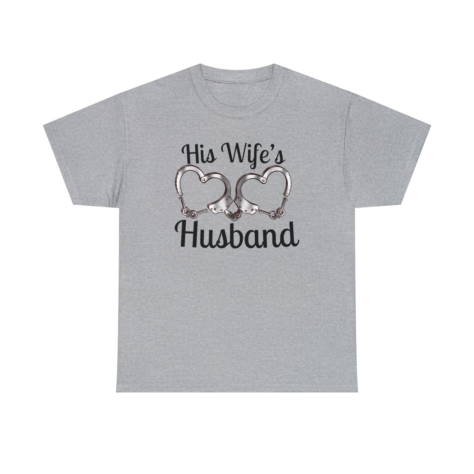 His wife&#39;s Husband Tshirt, Trendy Couple Matching Hubby T shirt for Husband Groom to be, wedding and anniversary holiday shirts for him bachelor eve stag do