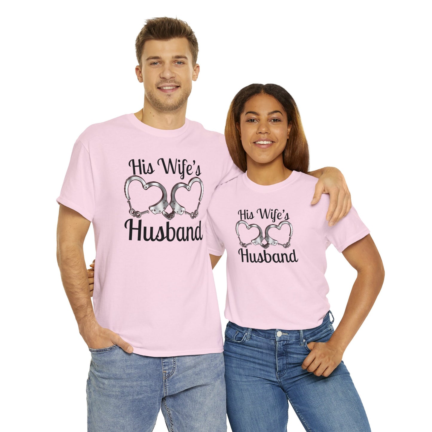 His wife&#39;s Husband Tshirt, Trendy Couple Matching Hubby T shirt for Husband Groom to be, wedding and anniversary holiday shirts for him bachelor eve stag do