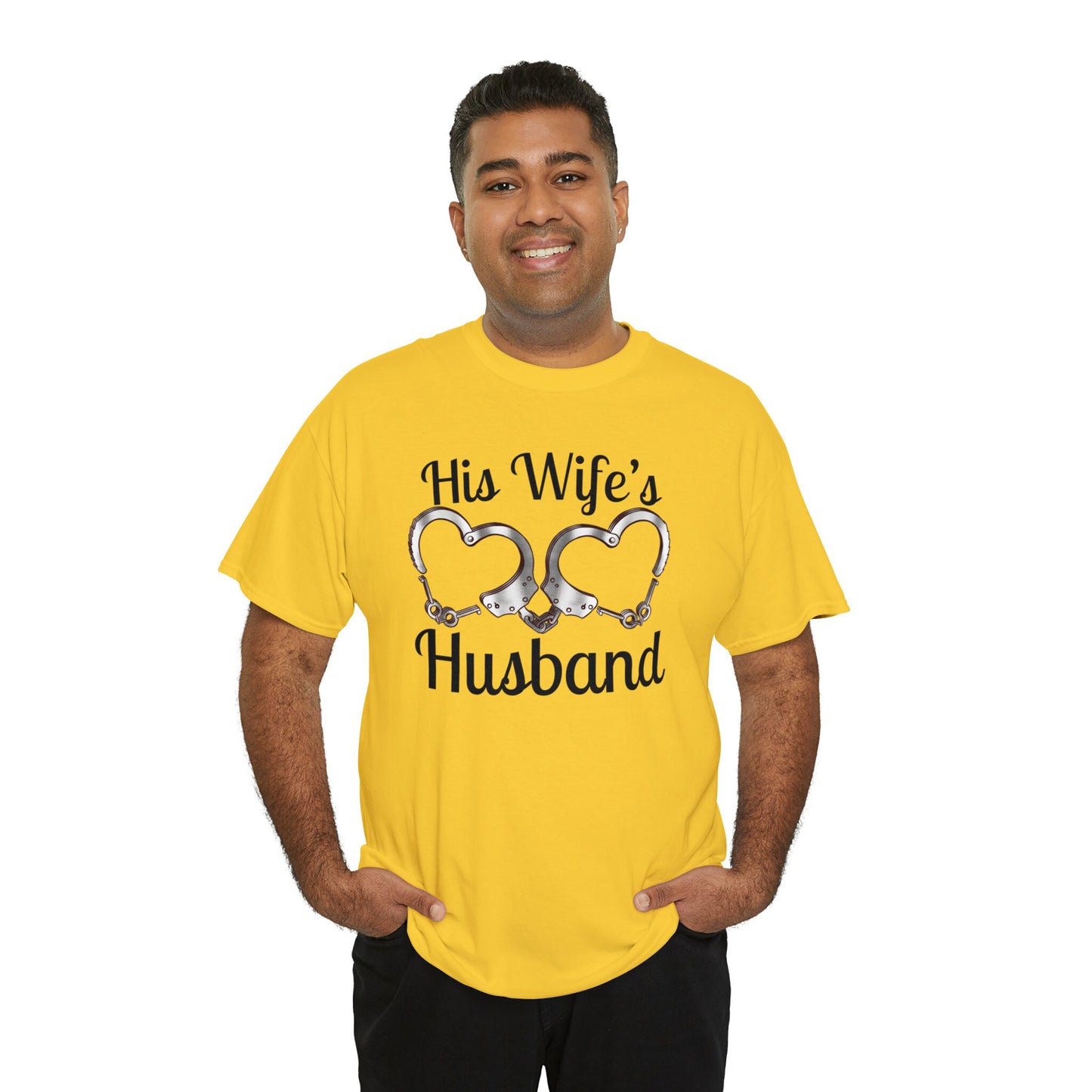 His wife&#39;s Husband Tshirt, Trendy Couple Matching Hubby T shirt for Husband Groom to be, wedding and anniversary holiday shirts for him bachelor eve stag do