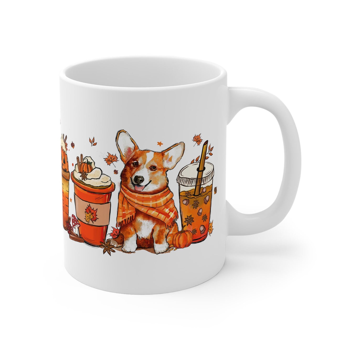 Corgi Gifts, Corgi Coffee Mug, Corgi Mug, Pumpkin Spice, Coffee Addict, gift for women, gift for men, gift for her, gift for him, Fall gifts, cute dog mug