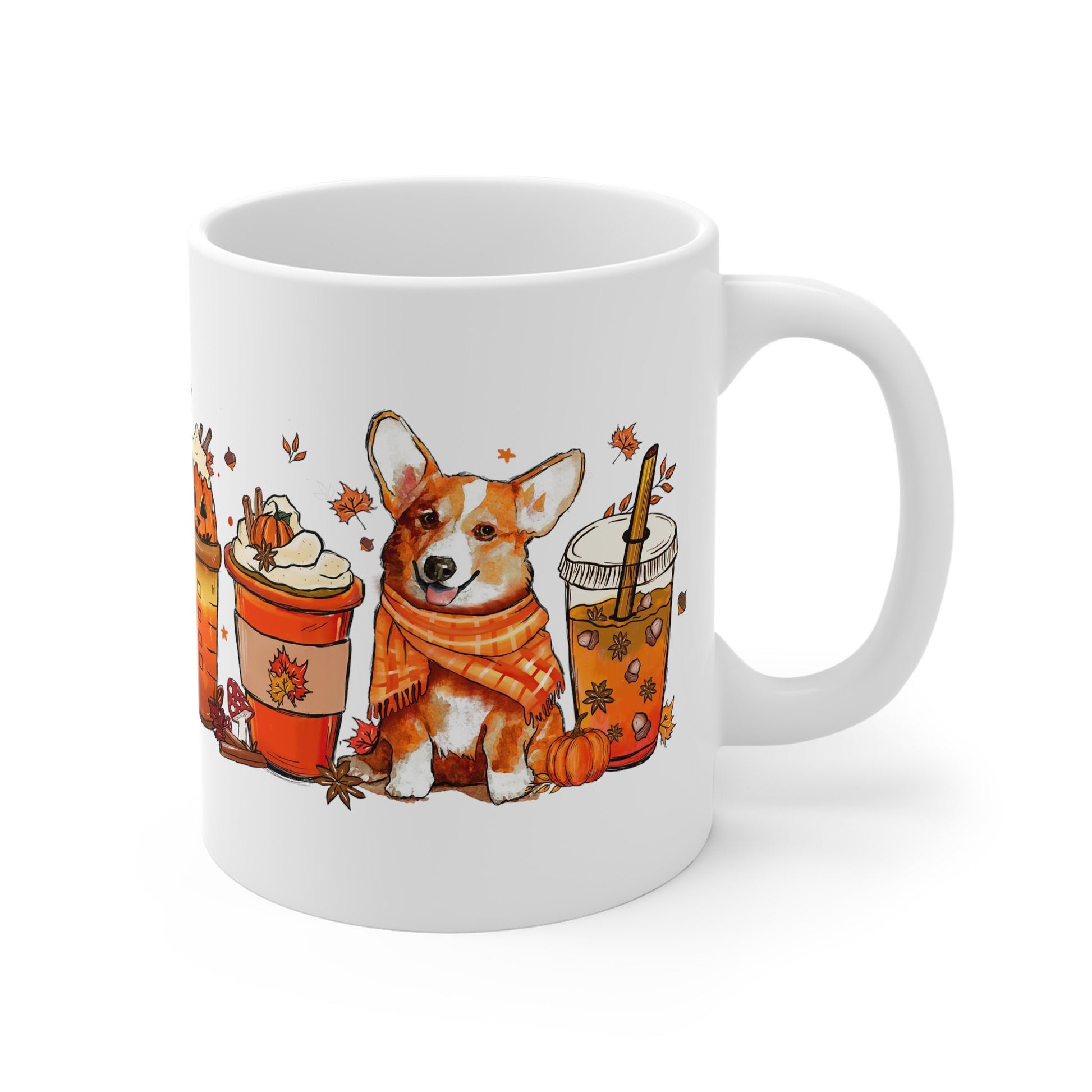 Corgi Gifts, Corgi Coffee Mug, Corgi Mug, Pumpkin Spice, Coffee Addict, gift for women, gift for men, gift for her, gift for him, Fall gifts, cute dog mug