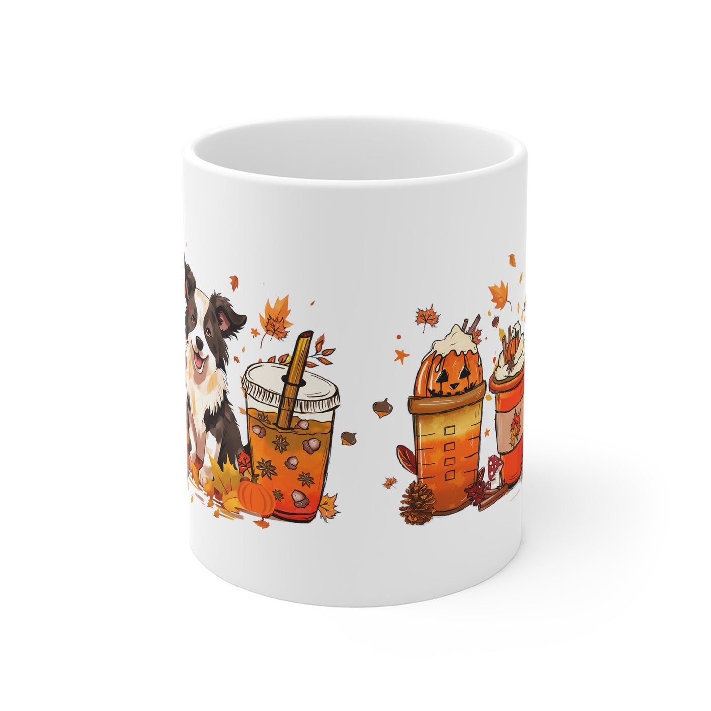 Border Collie Fall mug, Fall Coffee Lover mug, Border Collie Dog mom gift, dog Dad, Border Collie gift, Gifts for Dog lovers, coffee addict