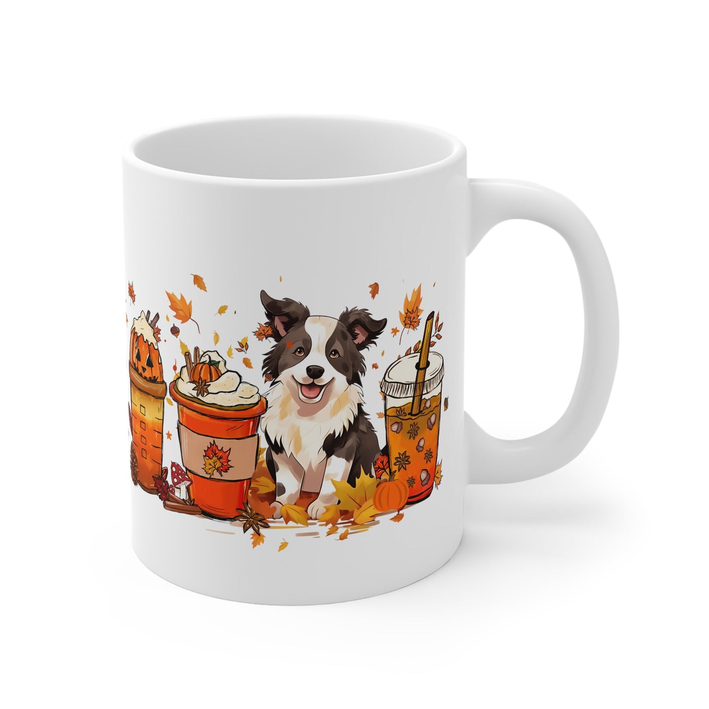 Border Collie Fall mug, Fall Coffee Lover mug, Border Collie Dog mom gift, dog Dad, Border Collie gift, Gifts for Dog lovers, coffee addict