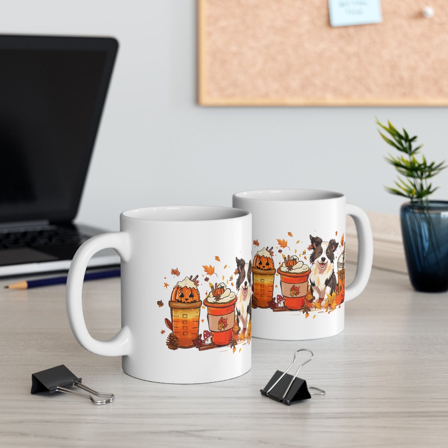 Border Collie Fall mug, Fall Coffee Lover mug, Border Collie Dog mom gift, dog Dad, Border Collie gift, Gifts for Dog lovers, coffee addict