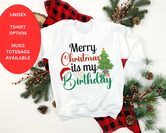 Christmas Birthday Shirts, White Christmas Shirt, Birthday gifts, for men, for women, for kids for adult, him, her, 25th december birthday gift, christmas gift, family matching outfit