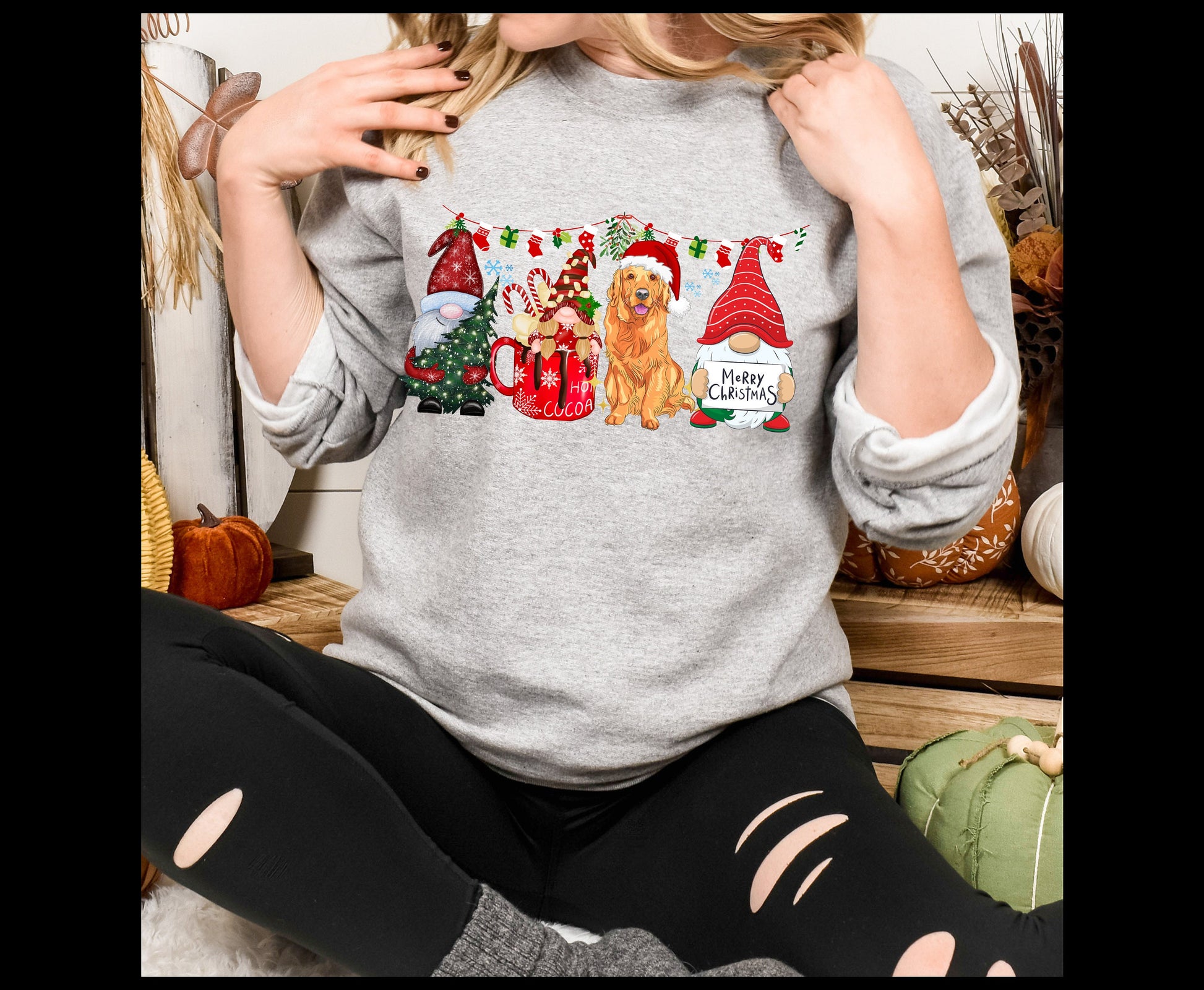 Golden retriever crewneck christmas sweatshirt for dog owners and dog lover, christmas shirt christmas Jumper, christmas sweater for women for men