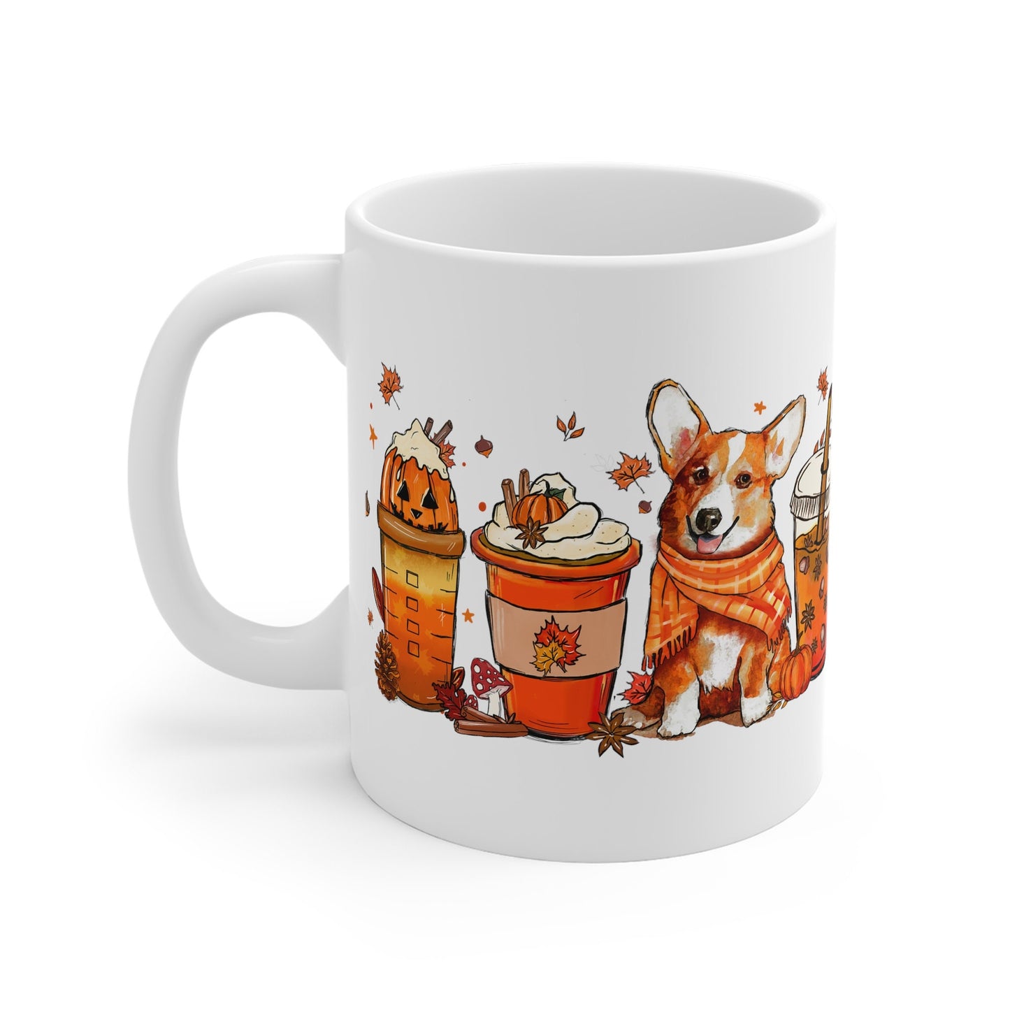 Corgi Gifts, Corgi Coffee Mug, Corgi Mug, Pumpkin Spice, Coffee Addict, gift for women, gift for men, gift for her, gift for him, Fall gifts, cute dog mug