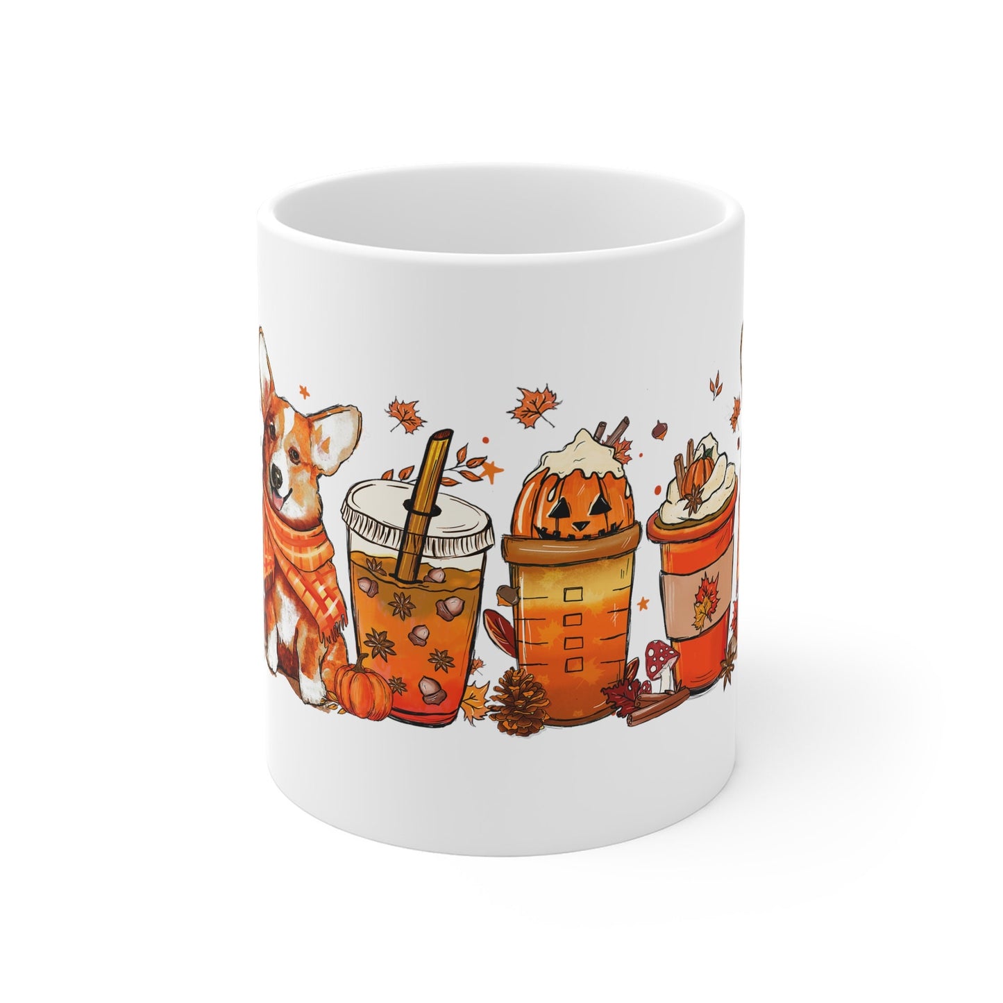 Corgi Gifts, Corgi Coffee Mug, Corgi Mug, Pumpkin Spice, Coffee Addict, gift for women, gift for men, gift for her, gift for him, Fall gifts, cute dog mug