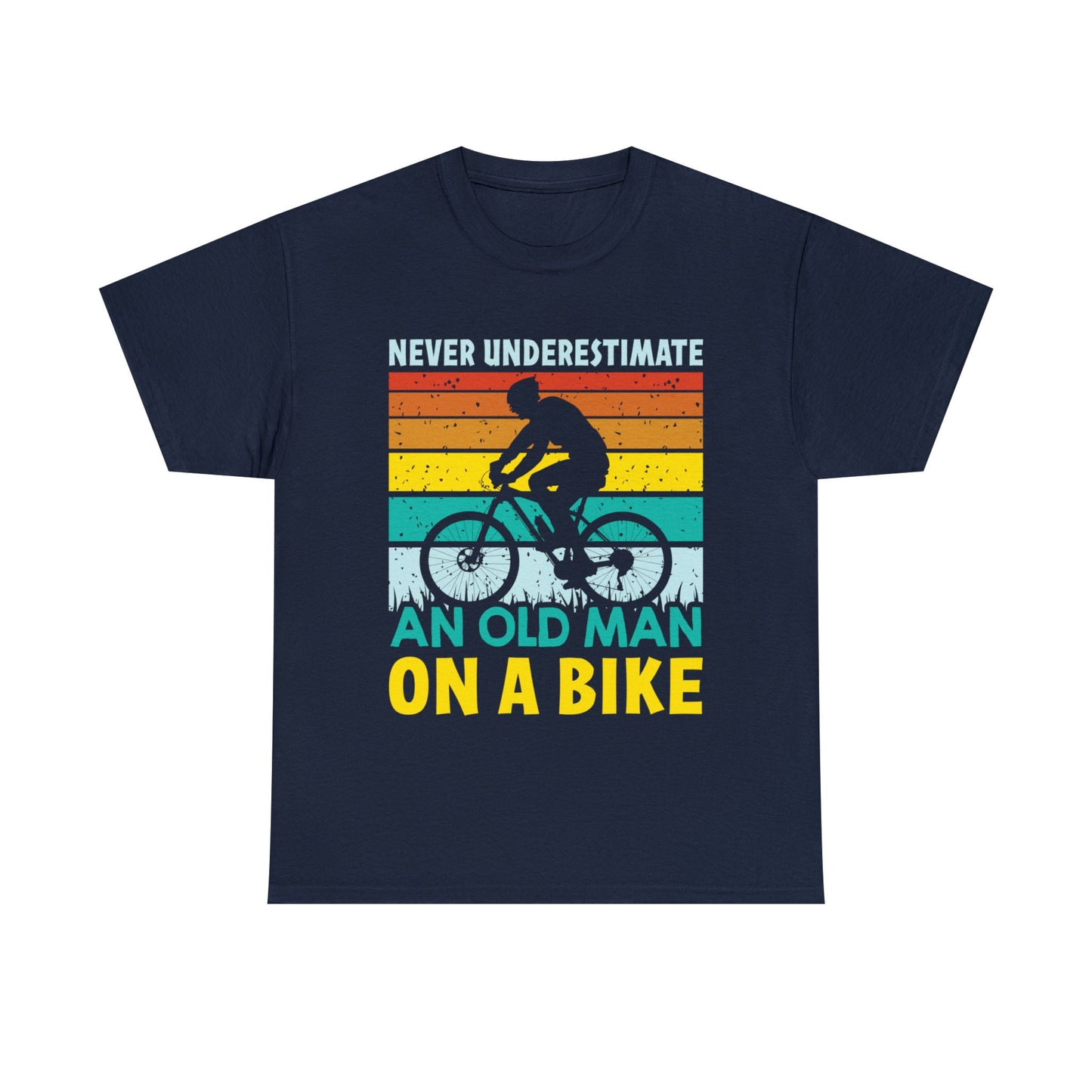 Never underestimate an old man on a bike, Funny Vintage old man biker tshirt, classic christmas birthday gift idea for him biker dad husband