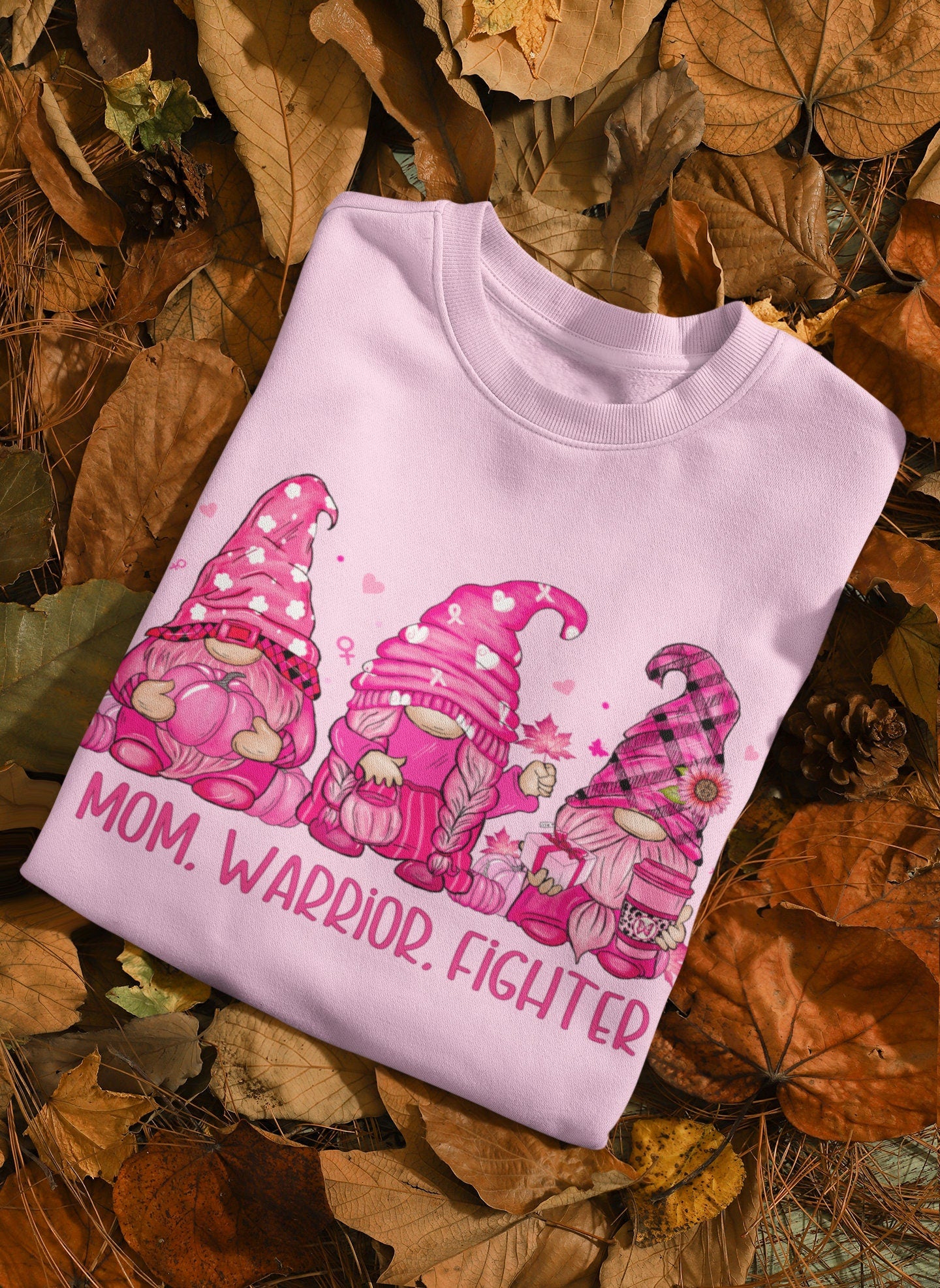 Mom Warrior Fighter Cancer Awareness tshirt for Mums, Gifts for cancer survivor, Cancer Mug gift, Trendy Gnome Breast cancer sweatshirt gift