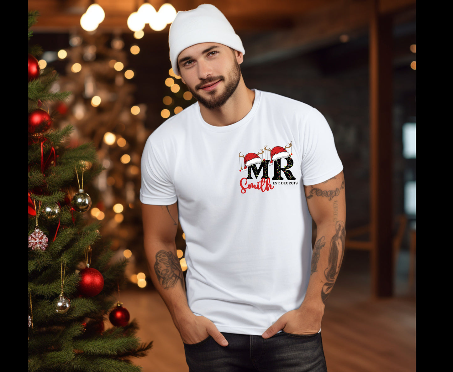 White christmas pyjama christmas shirt for husband for white vow renewal gifts bride groom gifts crewneck shirt for couple matching outfit