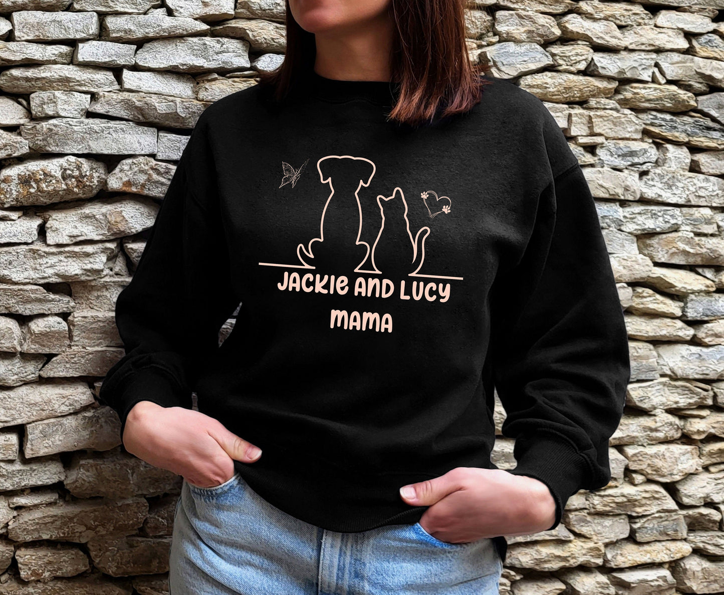 black cat and dog mom sweatshirt