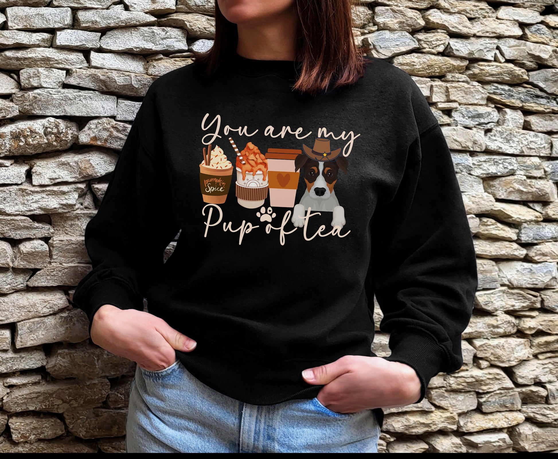 Jack Russel terrier Christmas cowboy shirt, crew neck shirt for him for her, Unisex black crew neck shirt dog lover dog owner shirt i love dog, dog groomer shirts, fall sweatshirts for women, pumpkin spice latte dog shirt