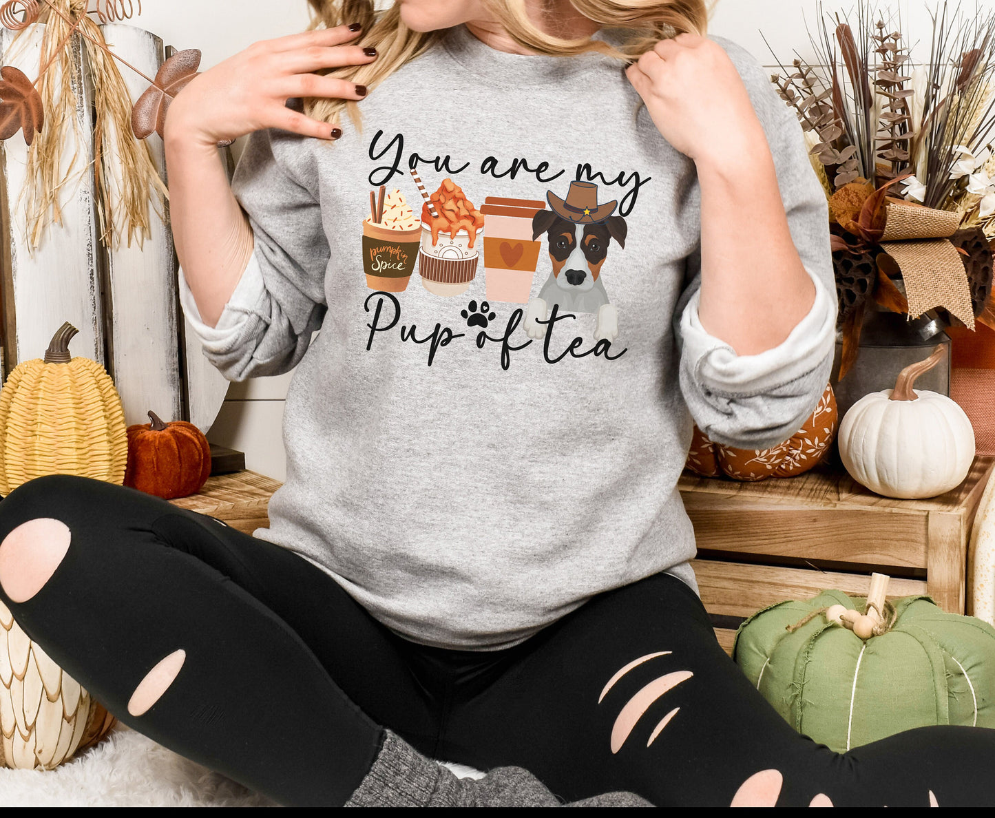 Jack Russell Terrier T-shirt, Fall Coffee Lover Sweatshirt, Jack Russell Dog owner mom Dad Christmas, Gifts for Dog lovers Pumpkin Spice dog