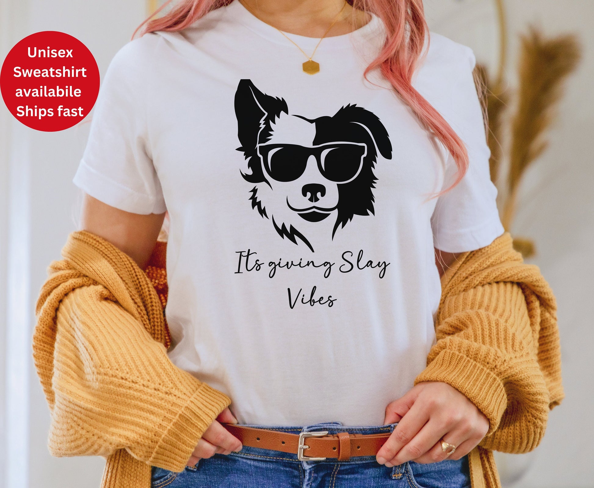 Dog mom dog dad dog mama tshirts sweatshirt sweater cocker spaniel its giving slay vibes shirts, for her for him gift for men for women