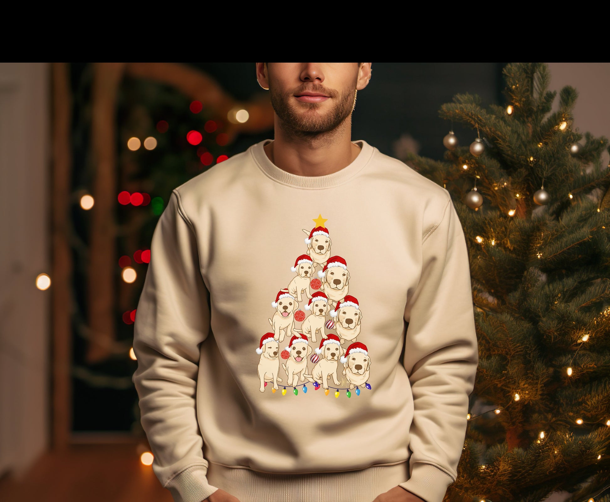 Cute dogmas labrador retriever christmas tree top shirts, gifts for dog owners, dog mom, dog dad, dog mama, dog mum, dog dad gifts, gifts for dog owners, animal lover gifts, winter crewneck sweatshirt sweater jumper for men for women xmas sweatshirt