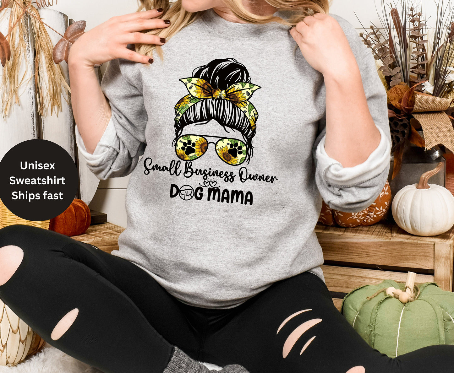 Dog Mama Crewneck T-Shirt Sweatshirt Hoodie - Trendy Kleinunternehmer Geschenke