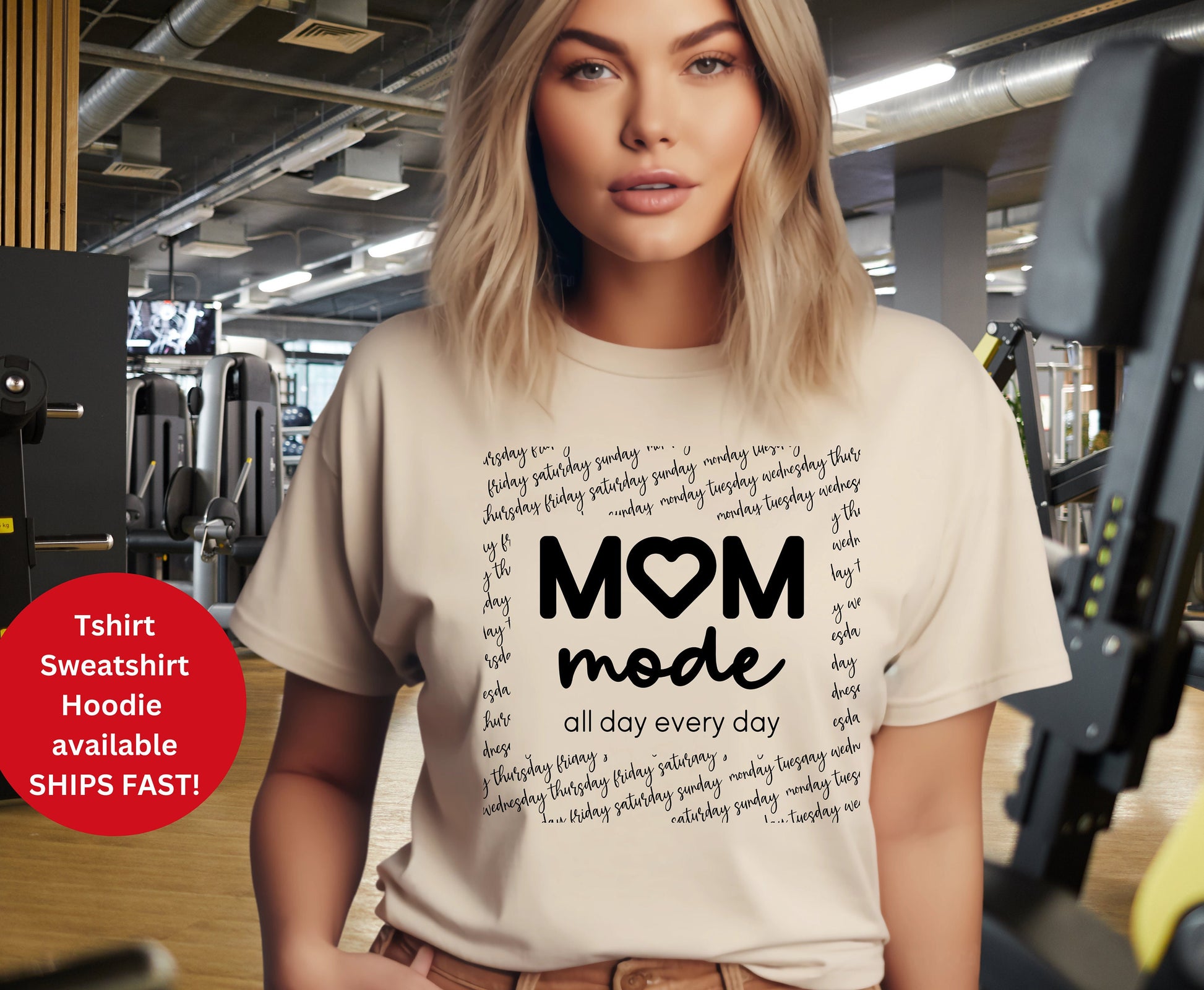 Mom mode mom vibes shirts mom gift for her, mom mode all day everyday mom gift for her, winter crewneck tshirt sweater sweatshirt gift for moms day of the week, mother&#39;s day gift