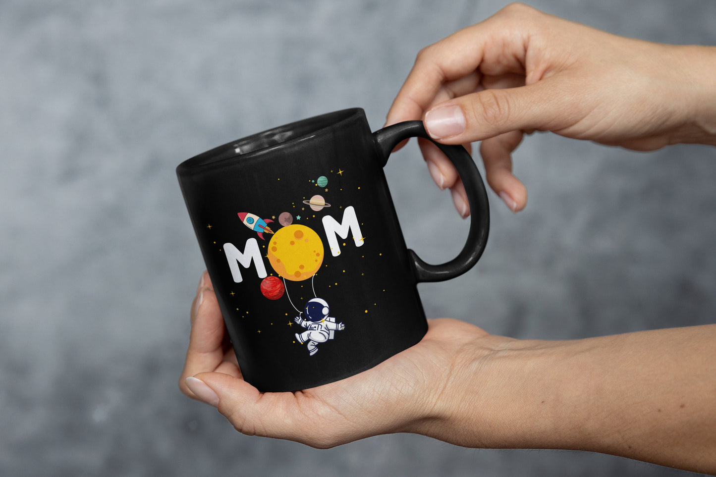 Cute Mom in space with Planets crewneck tshirt sweatshirts for Mother Hoodie for Moms gifts for Mom in Astronaut mom gifts, air hostess mom gifts for her