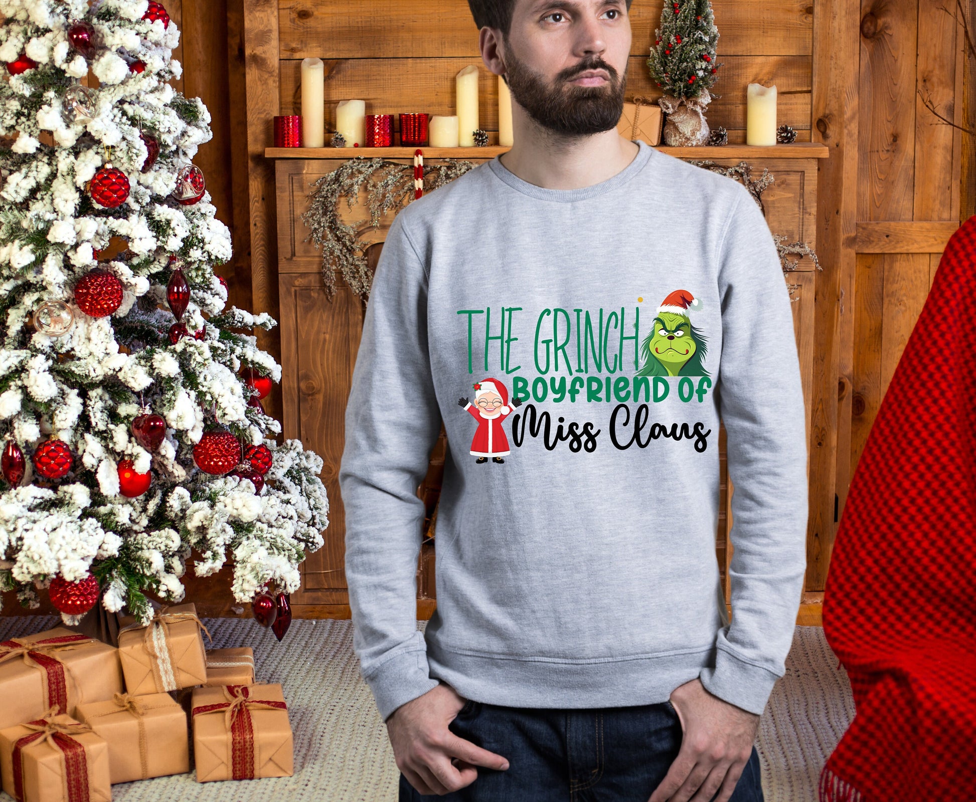 Funny christmas shirt mrs clause married to grinch unisex sweatshirt for him her wife husband. Unisex Grinch Sweatshirt gifts for couple matching couple outfit, Bride and groom Christmas shirt