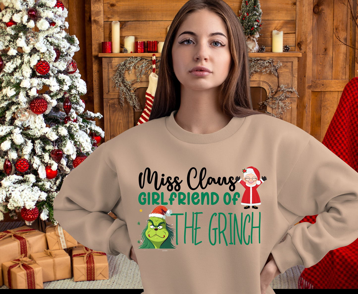 Grinch Claus Couple Matching Christmas Sweatshirt - Funny Holiday Gift for Couples