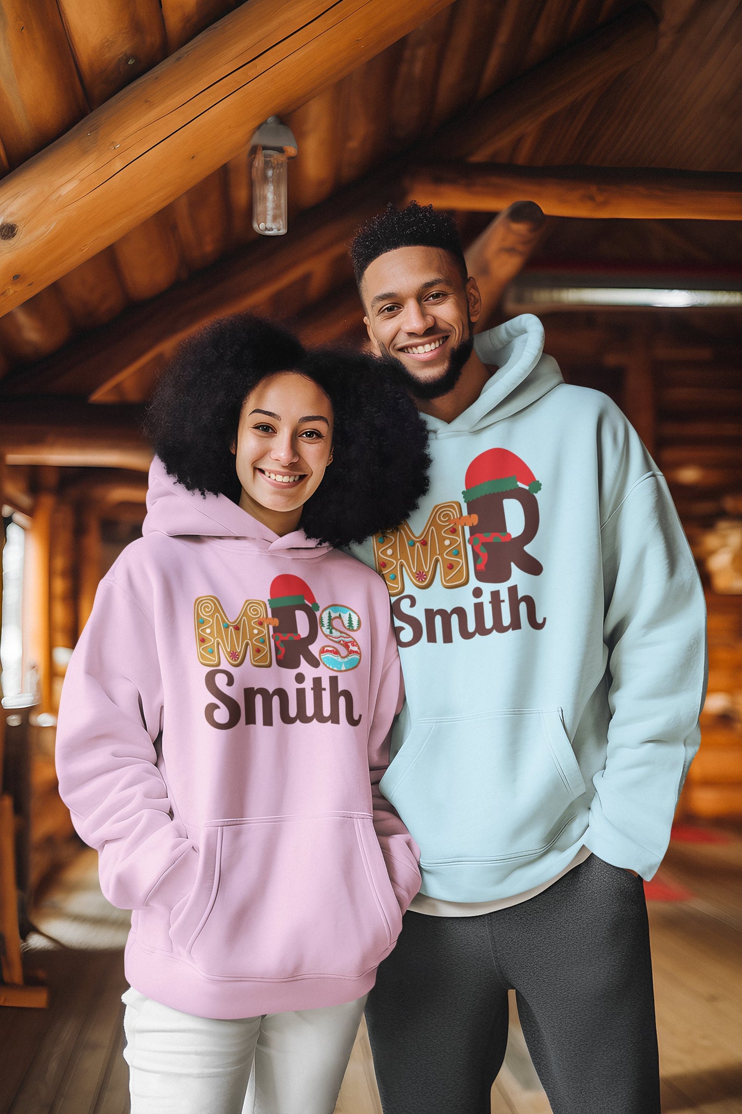 Red and green couple christmas tshirt sweatshirt hoodie Mr and Mrs Bride and groom christmas holiday honeymoon christ xmas wedding shirts jumper for men and women him and her wife husband