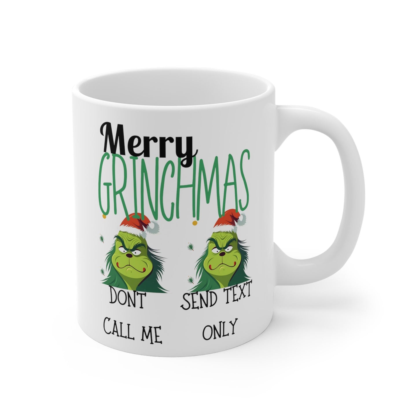 Funny Merry Grinchmas Mug gifts for wife husband dad mom, Retro Grinch Face Personal Christmas text-only Sassy xmas mugs gift for men women