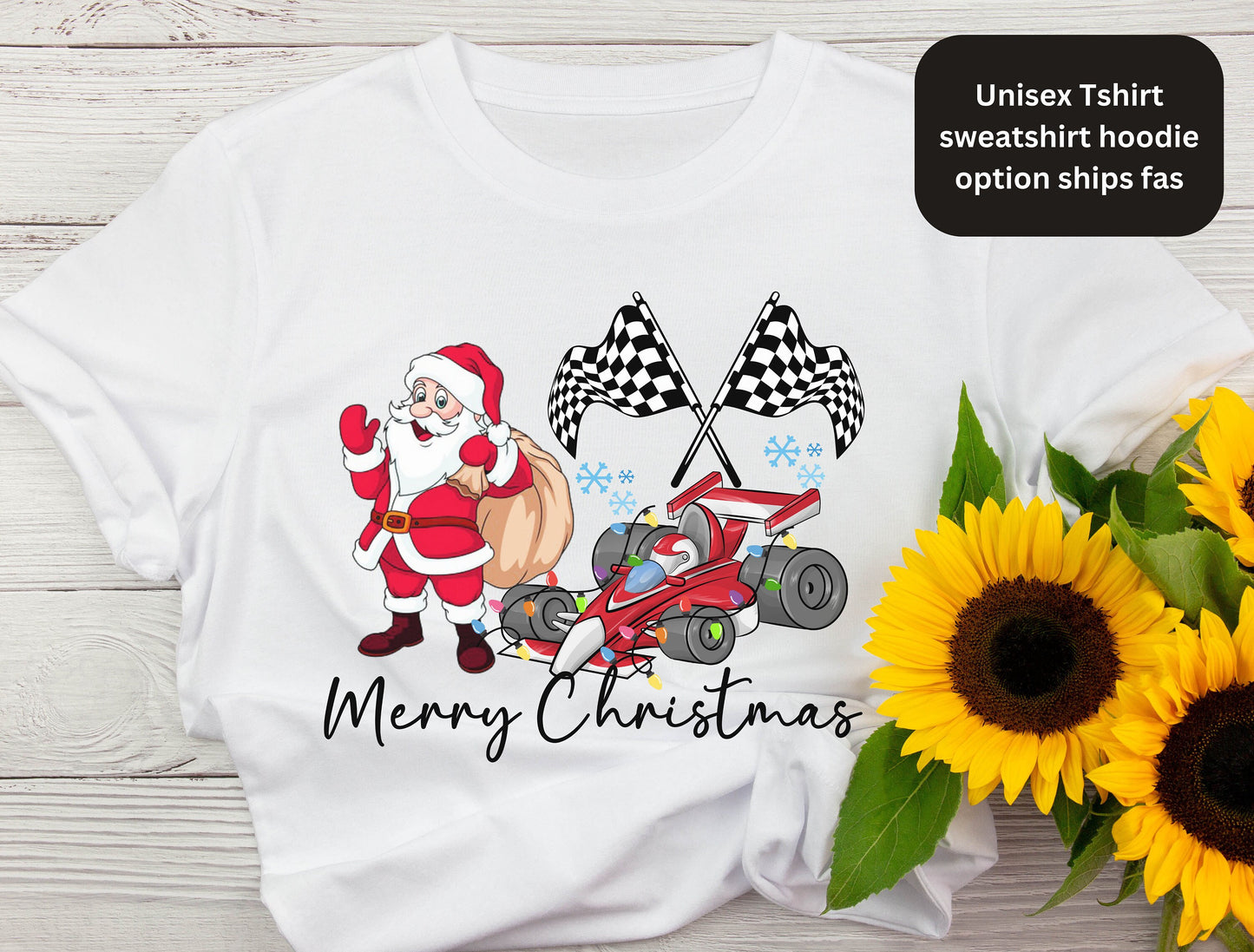 Merry Christmas Tshirt Hoodie for men for women sweatshirt for men for women Cart Racing sweater Jumper for him her