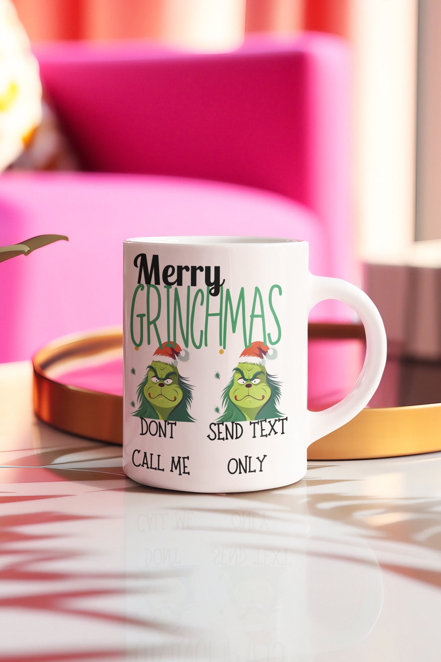 Funny Merry Grinchmas Mug gifts for wife husband dad mom, Retro Grinch Face Personal Christmas text-only Sassy xmas mugs gift for men women