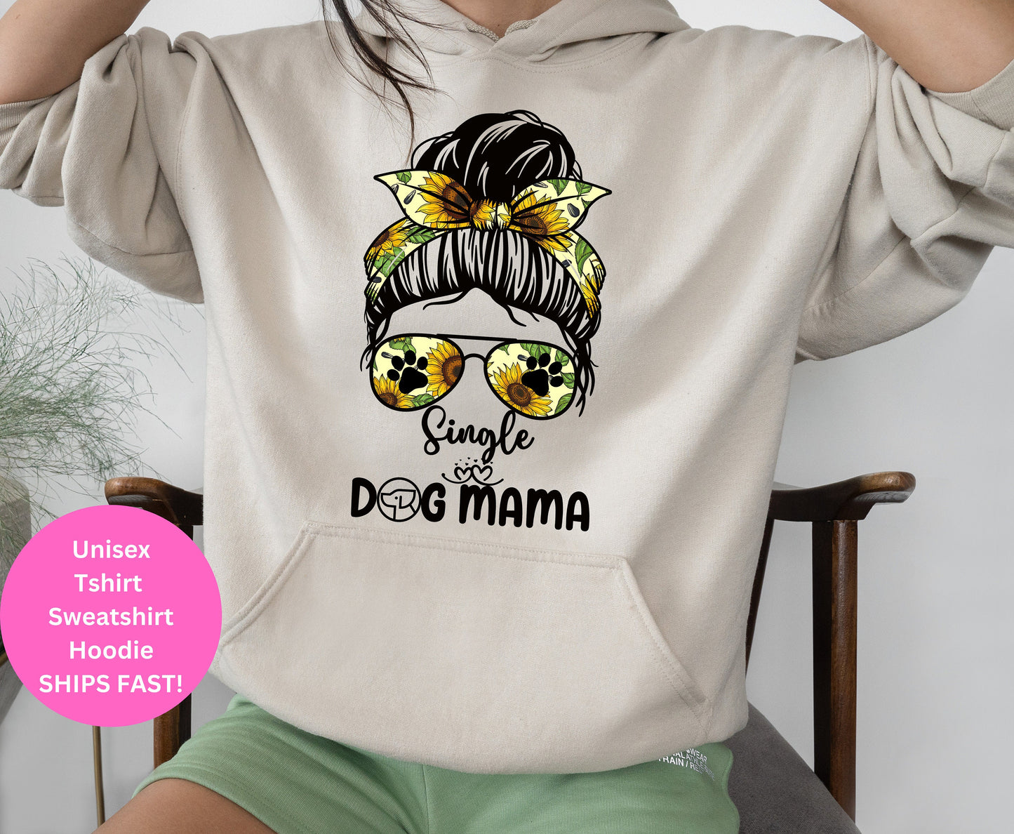 Single Dog Mama Trendy Crewneck Tshirt Sweatshirt Hoodie for doggy mom, Gym gifts for Single Lady, Dog owner gifts, Funny single woman shirt