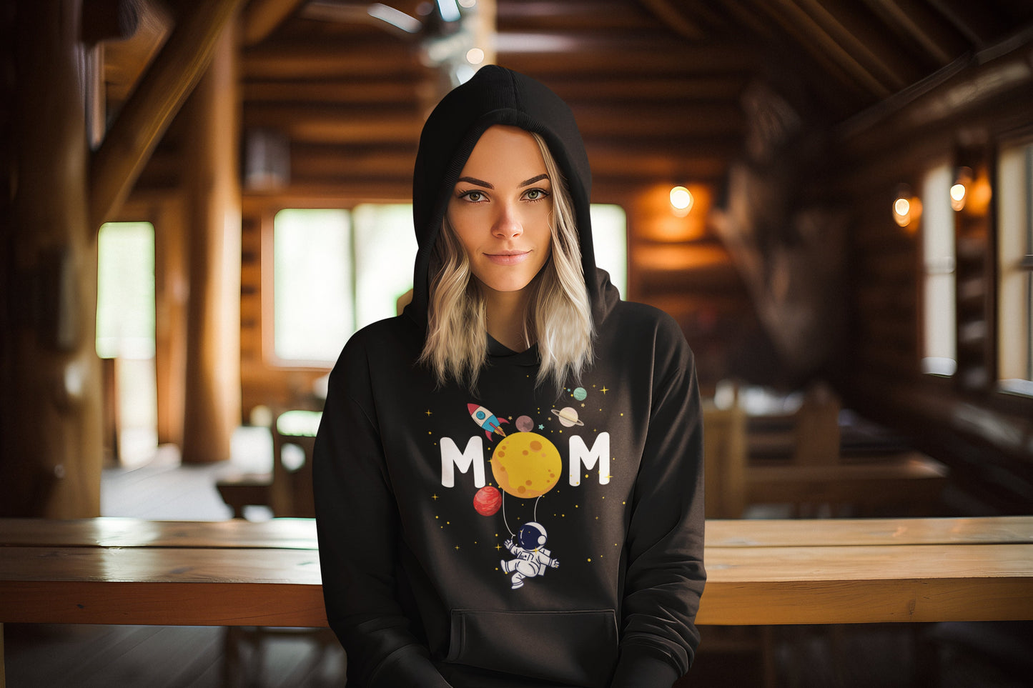 Cute Astronaut Mom in Space t-shirt sweatshirt hoodie Mother appreciation shirts for Boy or Girl Mum who is obsessed with the solar system