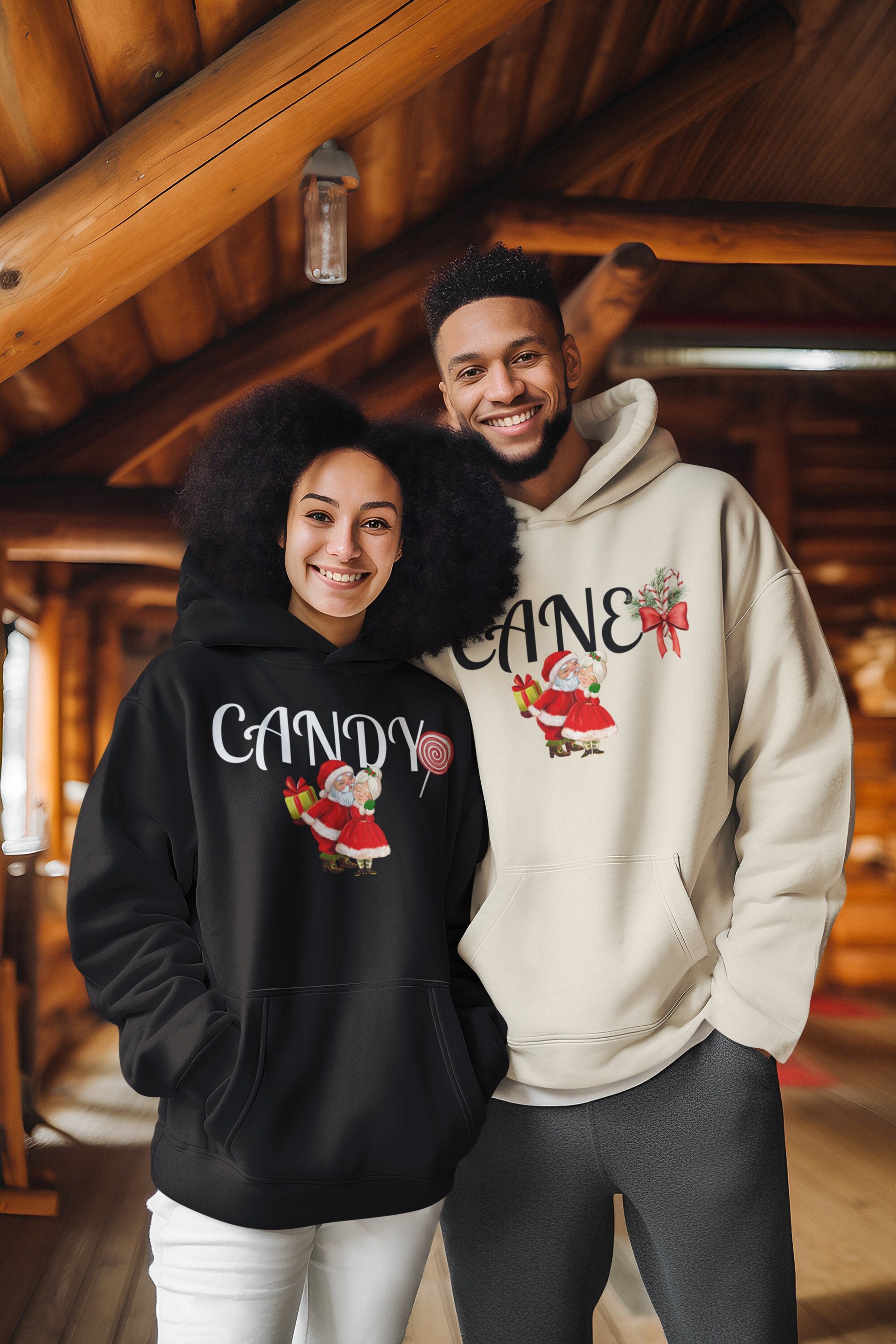 Unisex couple matching christmas shirt honey moon christmas gift for men for women xmas gift for him crewneck jumper t shirt sweatshirt candy cane