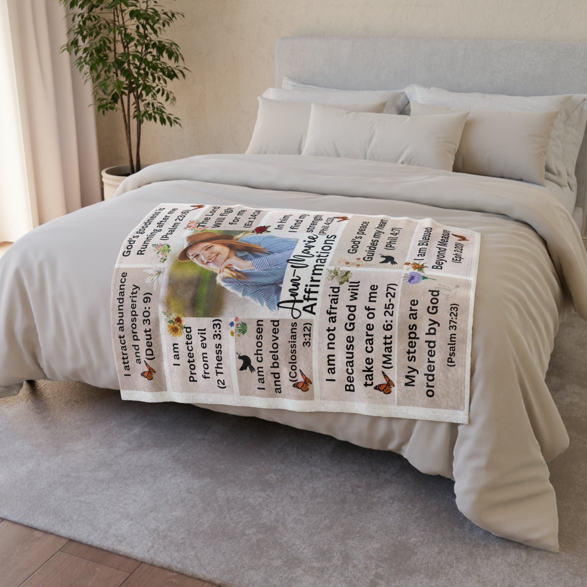 Bible verse affirmation blanket, pillow mug for men women him her Husband wife mom dad son daughter for christians