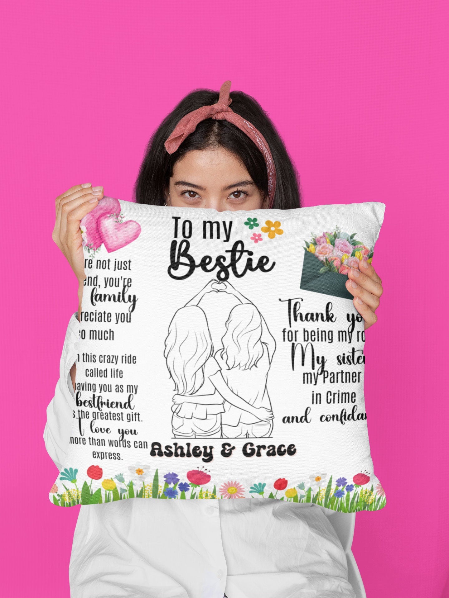 Personalized Bestie Blanket, Bestfriend Blanket, Custom Name Blanket, Best Friend Birthday Throw Pillow, Friendship mug, Bestie xmas Gifts