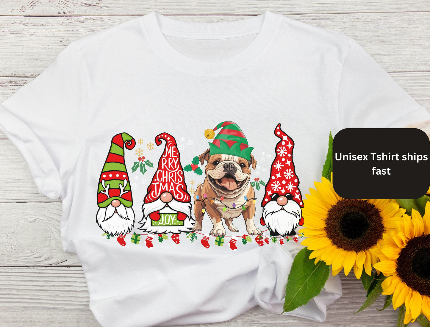 Colorful christmas top for dog owner, dog lover dog mom dog dad shirts gifts for xmas winter crewneck for men for women english bulldog